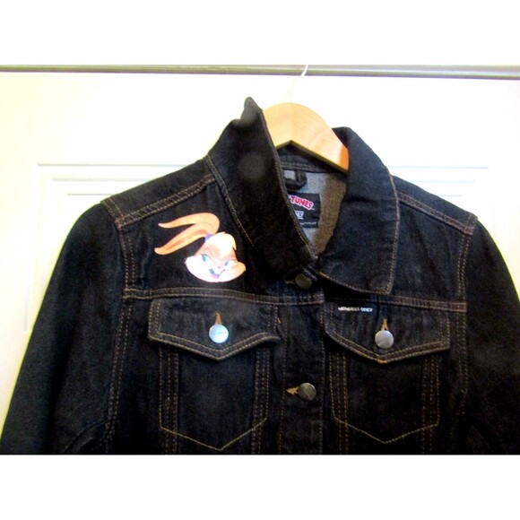 Members Only Jean Jacket Space Jam New Legacy Looney Tunes Denim Black Size M - Picture 4 of 8